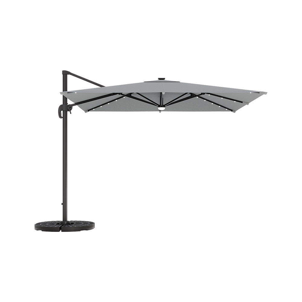 3M Garden Square Cantilever Parasol Umbrella with LED Lights