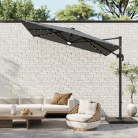 3M Garden Square Cantilever Parasol Umbrella with LED Lights