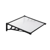 120cm Black Aluminum Awning Canopy - Minimalist Design on White Background