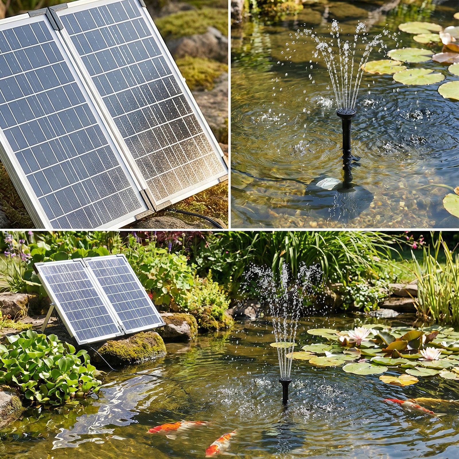 Solar-Powered Water Fountain Pump Kit Gardening Decor