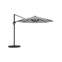 Round Cantilever Garden Parasol Umbrella with Solar Light and Base