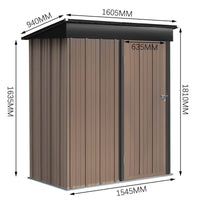 Dimensions Diagram of 5x3ft Metal Garden Storage Shed – Compact Size with Tall Door Clearance