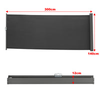 Dimension Guide for 140cm x 300cm Outdoor Retractable Patio Awning – Wall and Pole Mount Design