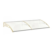 White 190cm Aluminum Awning – Outdoor Sun and Rain Shade with Durable Polycarbonate Cover