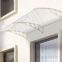 190cm White Aluminum Frame Door Awning – Adjustable Canopy with UV and Rain Protection for Windows