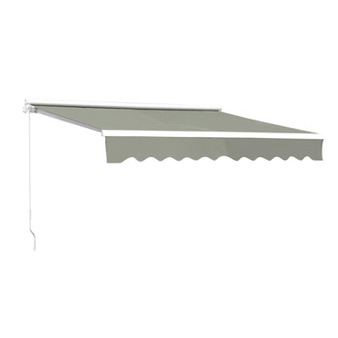 200cm Manual Retractable Awning with Aluminum Frame – Neutral Fabric Sun Shelter