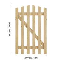 Spruce Wood Garden Gate Arched Top with T Hinges & Door Bolt