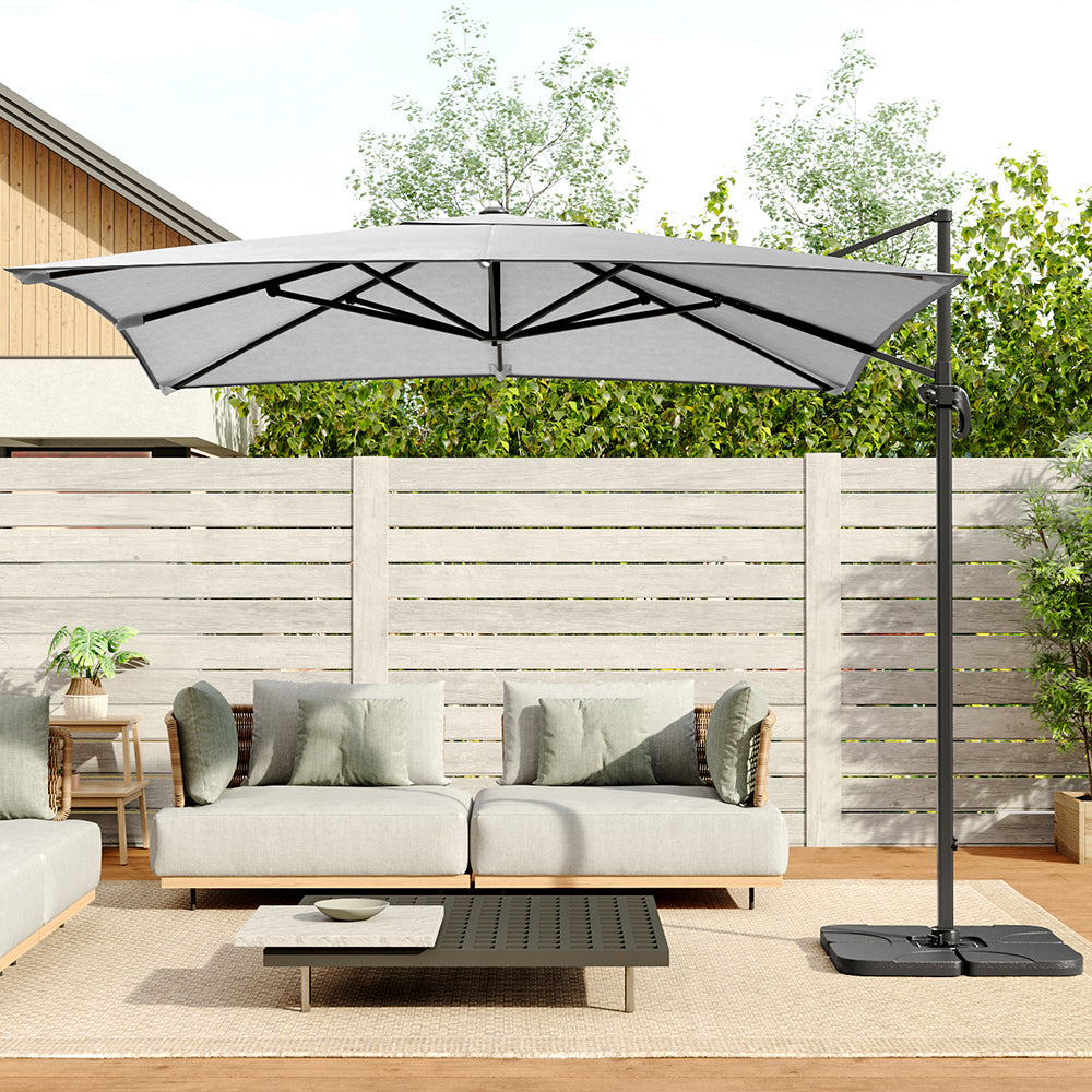 3M Garden Steel Square Cantilever Parasol Umbrella