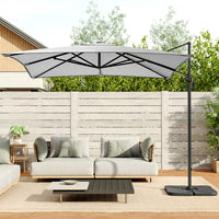 3M Garden Steel Square Cantilever Parasol Umbrella