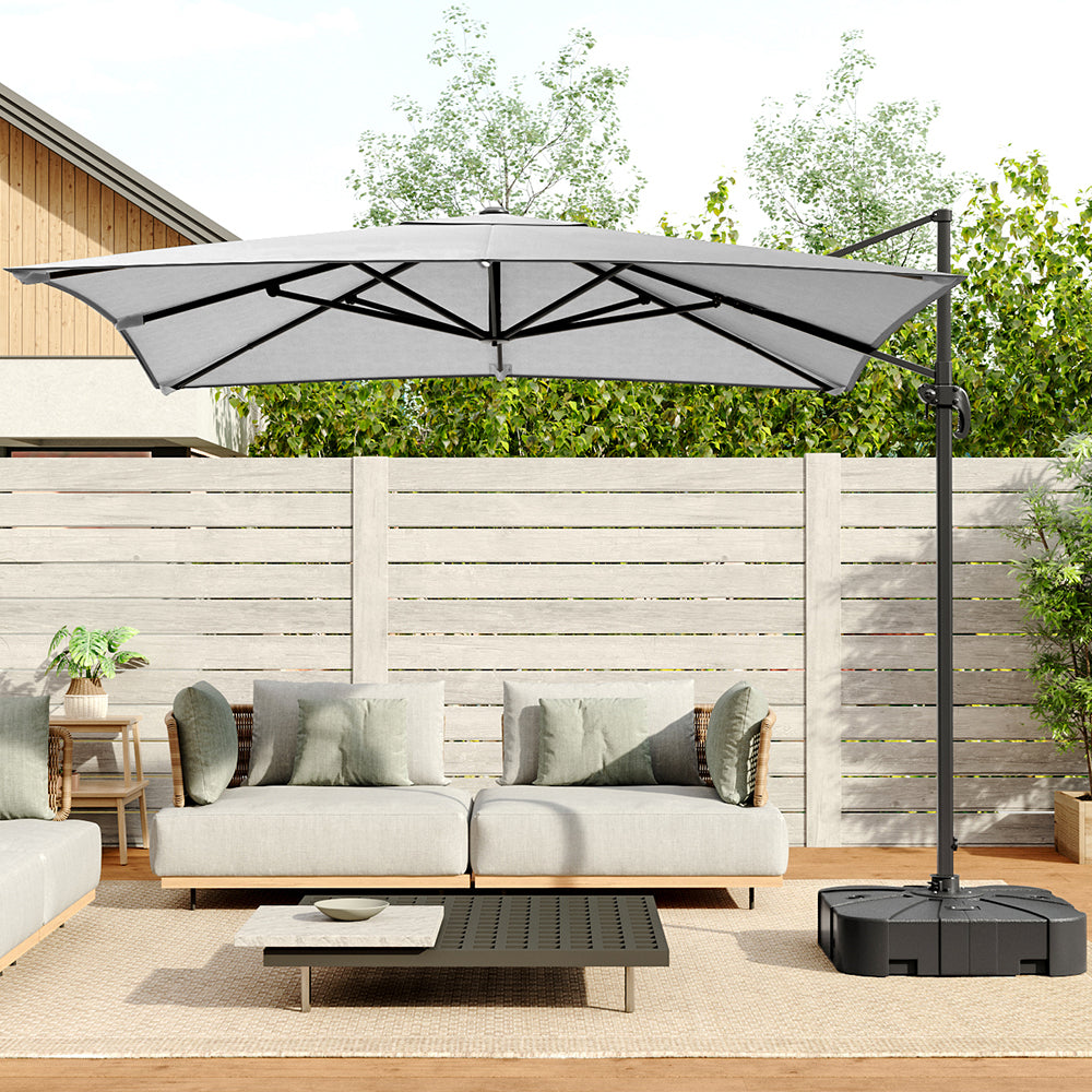 3M Garden Steel Square Cantilever Parasol Umbrella