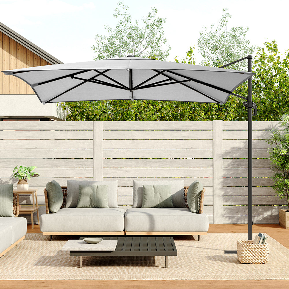 3M Garden Steel Square Cantilever Parasol Umbrella