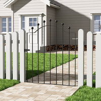 Black Arched Top Metal Lockable Garden Gate