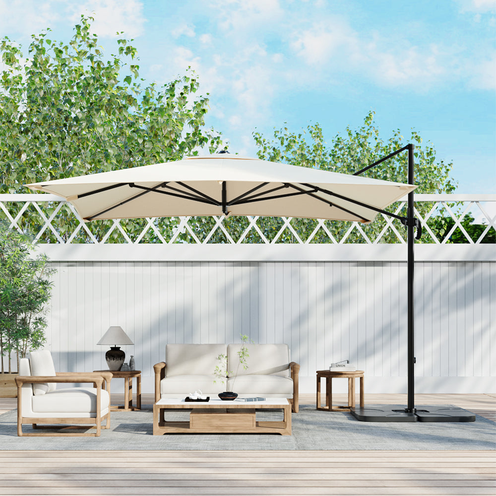 3M Garden Steel Square Cantilever Parasol Umbrella