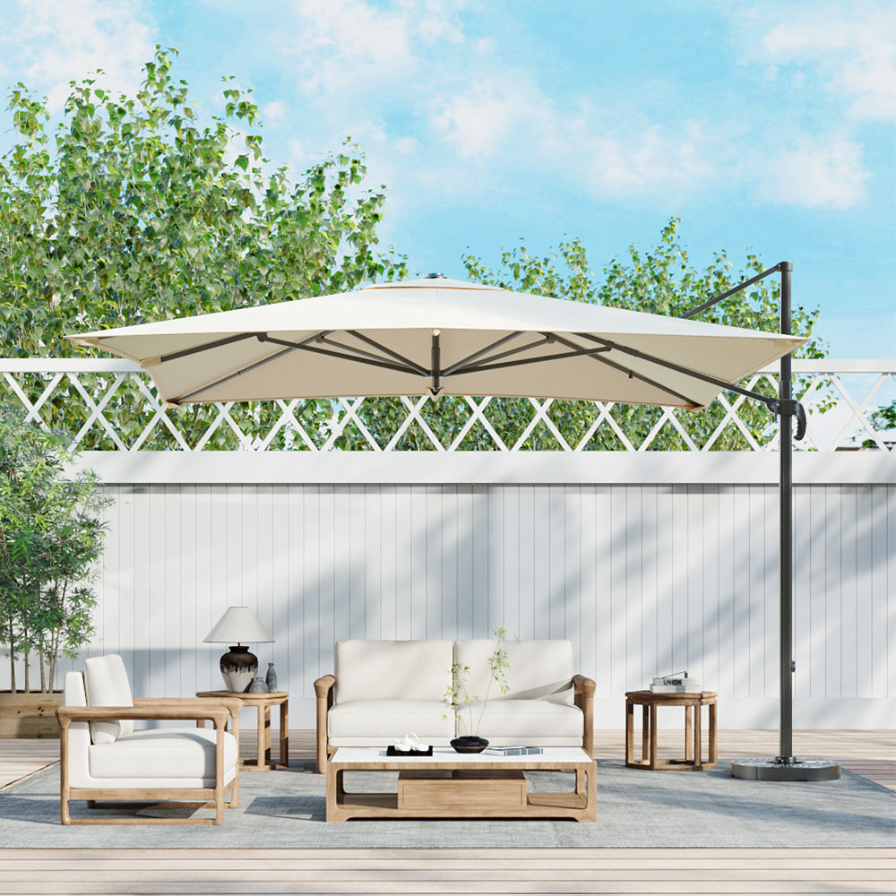 3M Garden Steel Square Cantilever Parasol Umbrella
