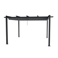 3x4m Charcoal Grey Aluminum Pergola with Canopy – Product on White Background