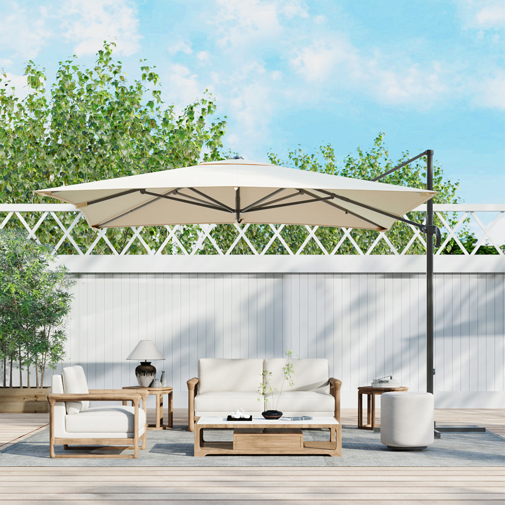 3M Garden Steel Square Cantilever Parasol Umbrella