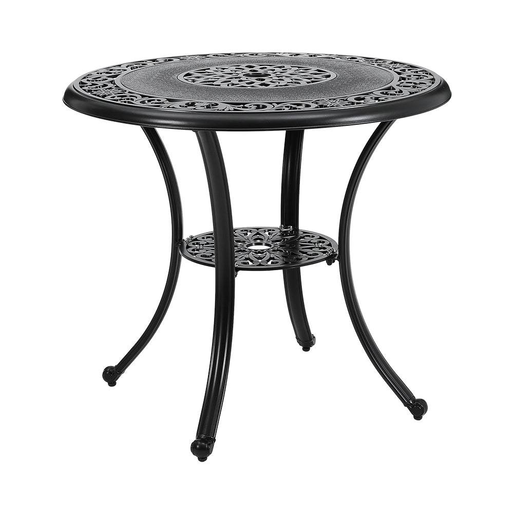 Black Garden Cast Aluminum Round Patio Table