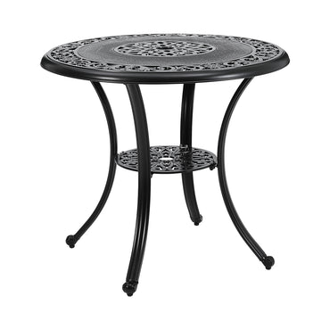 Black Garden Cast Aluminum Round Patio Table