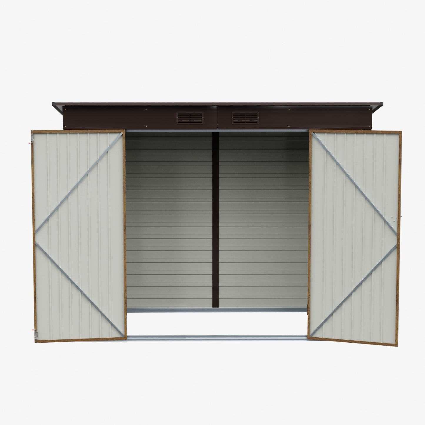 8x4FT Metal Garden Storage Shed with Lockable Double Doors