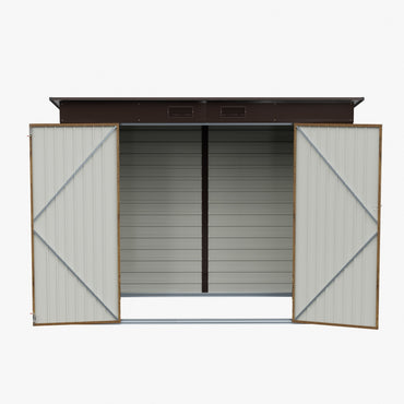 8x4FT Metal Garden Storage Shed with Lockable Double Doors