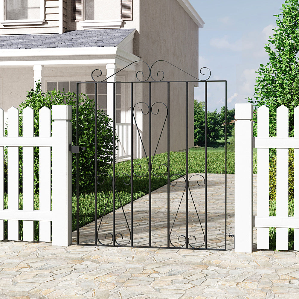Black Arched Top Lockable Rust Resistant Iron Garden Gate