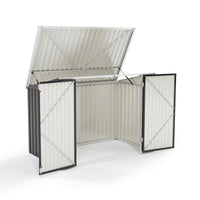 Charcoal Black 6x3ft Lockable Bin Shed – Sleek Steel Design for Garden Waste Storage