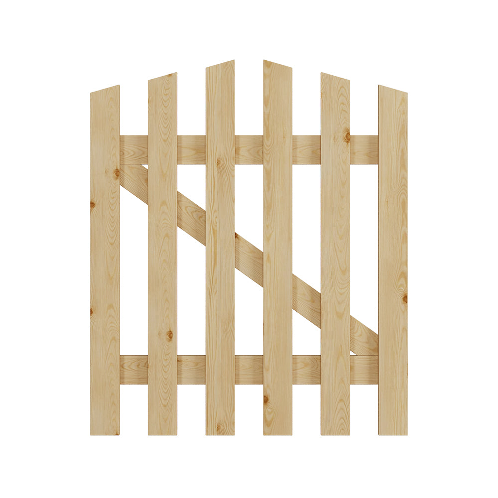 Spruce Wood Arched Top Garden Gate with T Hinges & Door Bolt