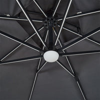 3M Garden Square Solar-Power LED Cantilever Parasol Umbrella