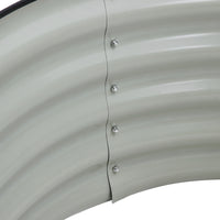 Close-up of internal side view of anthracite galvanized steel raised garden bed – strong build and weather-resistant design