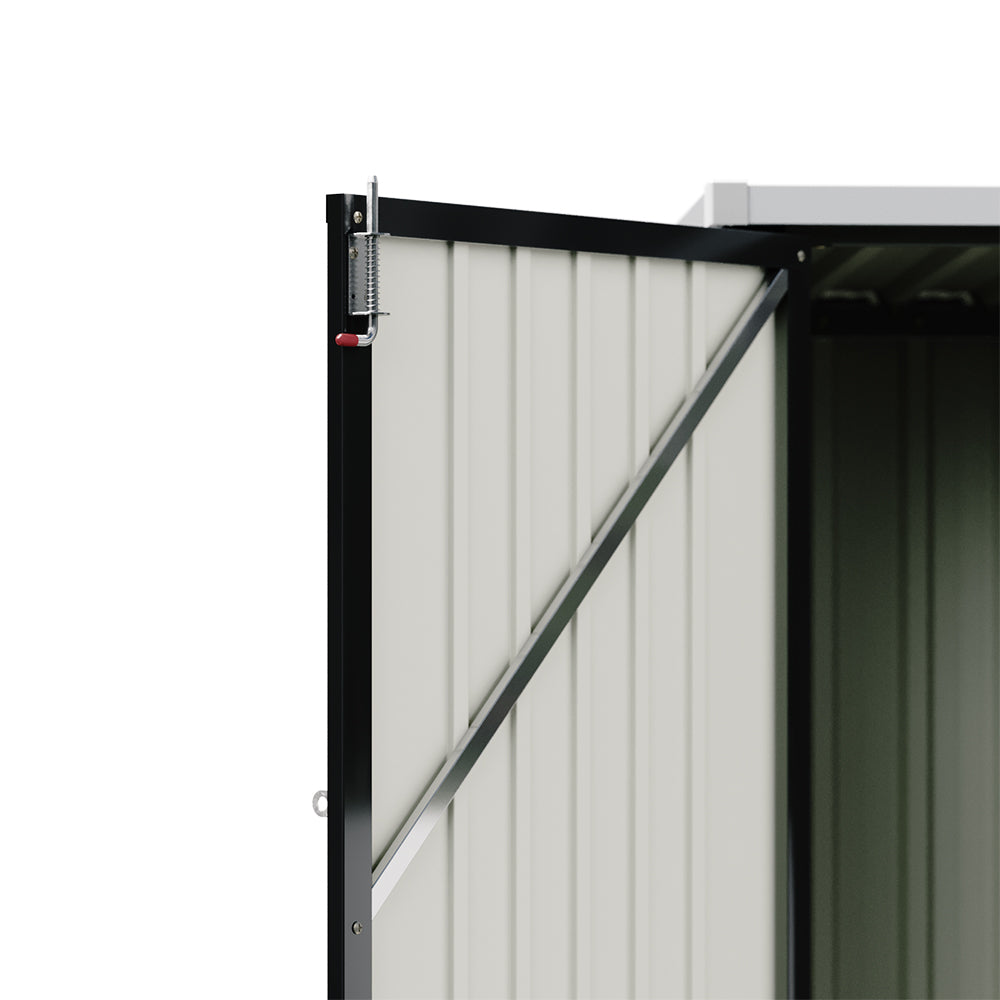 Detail view of reinforced double doors on 5x3ft anthracite metal shed – sturdy and easy-access design