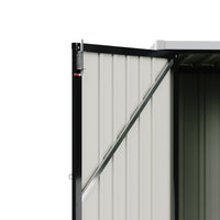 Detail view of reinforced double doors on 5x3ft anthracite metal shed – sturdy and easy-access design
