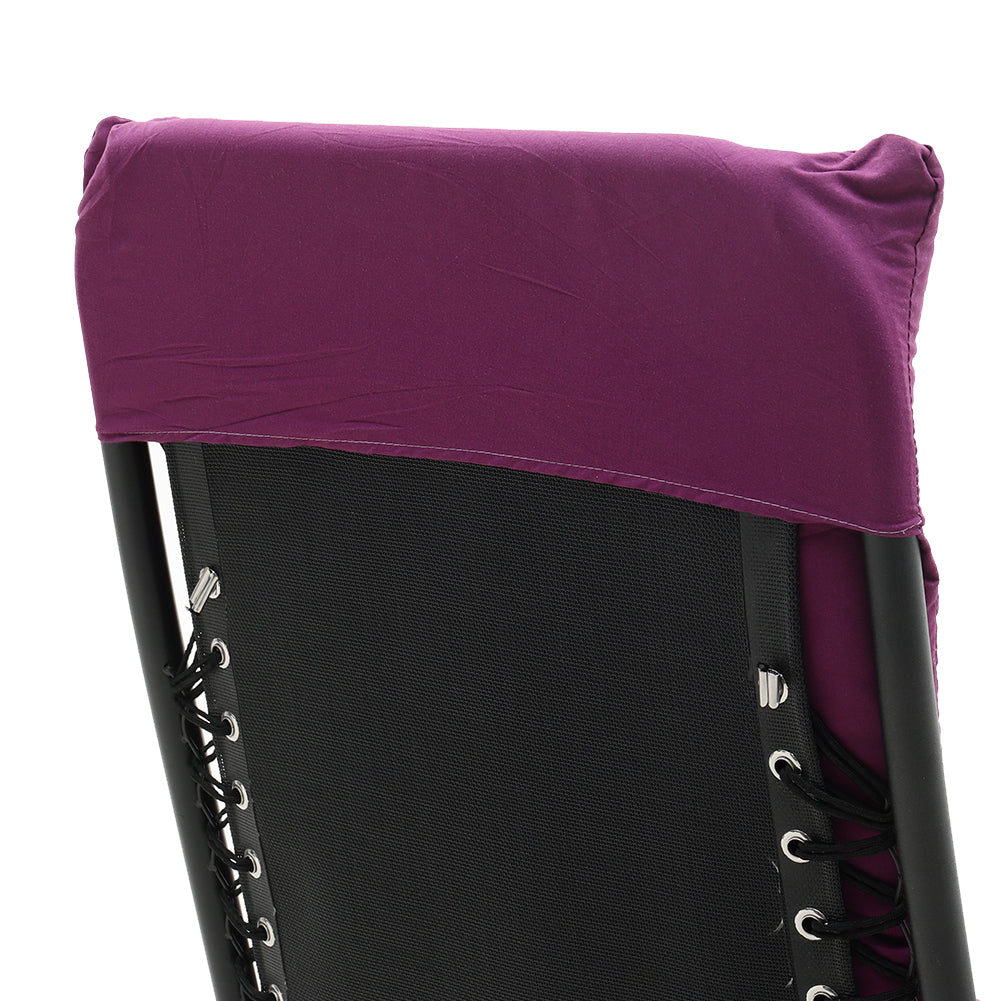 Close-up of the back of the Purple Outdoor Seat Cushion, showing the soft tufted design