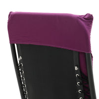 Close-up of the back of the Purple Outdoor Seat Cushion, showing the soft tufted design
