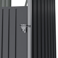 Secure locking system of 3x3ft galvanized steel garbage can shed – lockable outdoor waste bin storage