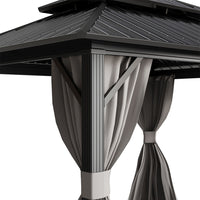 Detail of 12x10ft Aluminum Gazebo Roof Panel and Corner Support