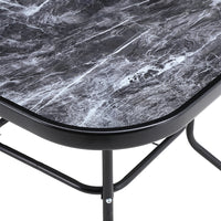 Black Garden Round/Square Marble Patio Table With Umbrella Hole