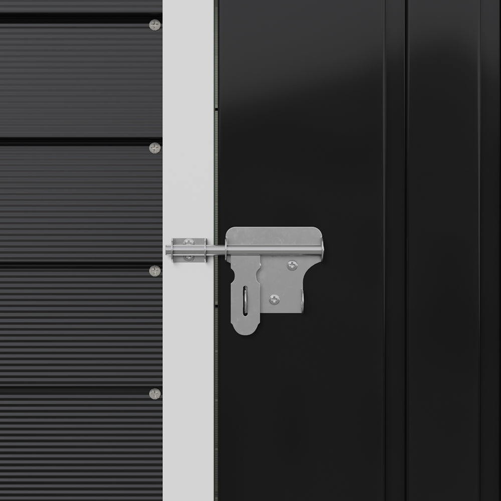 4x6ft Pent Roof Metal Garden Storage Shed with Lockable Door