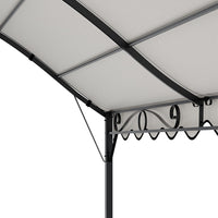 Close-up Underside View of Arched Pergola Frame and Canopy Fabric – 10x10ft Outdoor Metal Shade Structure