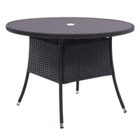 105cm Garden Rattan Patio Table with Parasol Hole