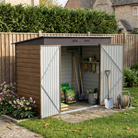 8x4FT Metal Garden Storage Shed with Lockable Double Doors