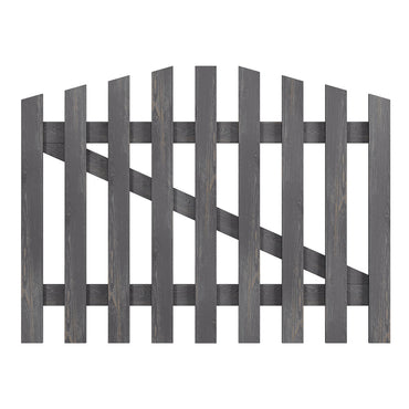 Grey Arched Top Spruce Wood Garden Gate with T Hinges & Bolt
