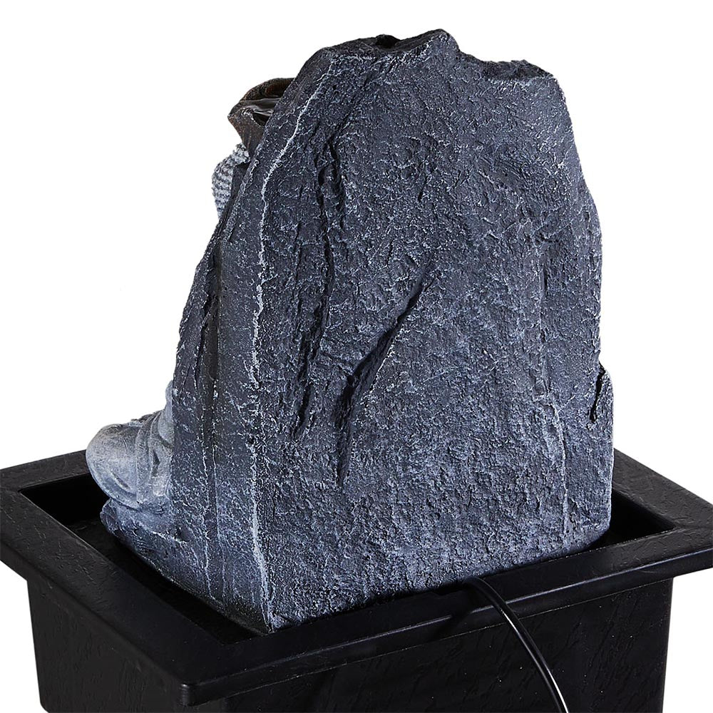 Buddha Tabletop Water Fountain Decor with LED Lights