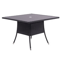 105cm Garden Rattan Patio Table with Parasol Hole