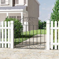 Black Arched Top Lockable Rust Resistant Metal Garden Gate