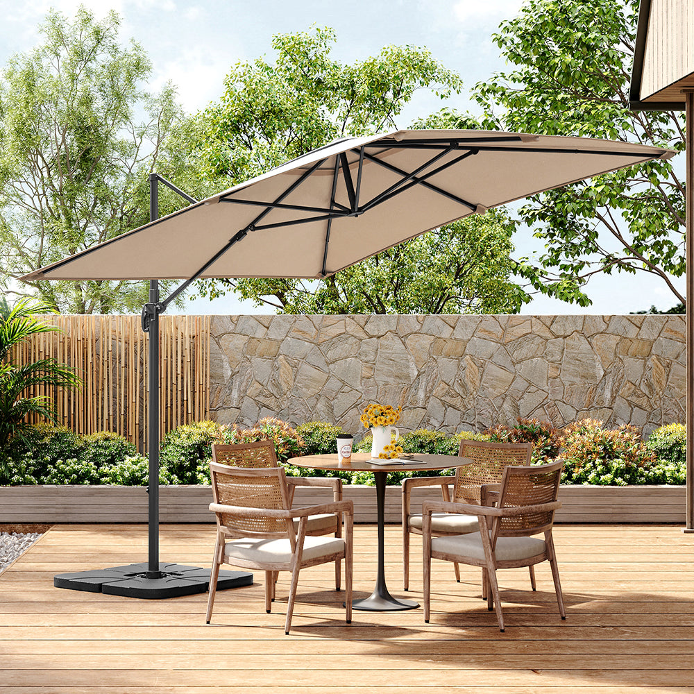 3M Garden Steel Square Cantilever Parasol Umbrella