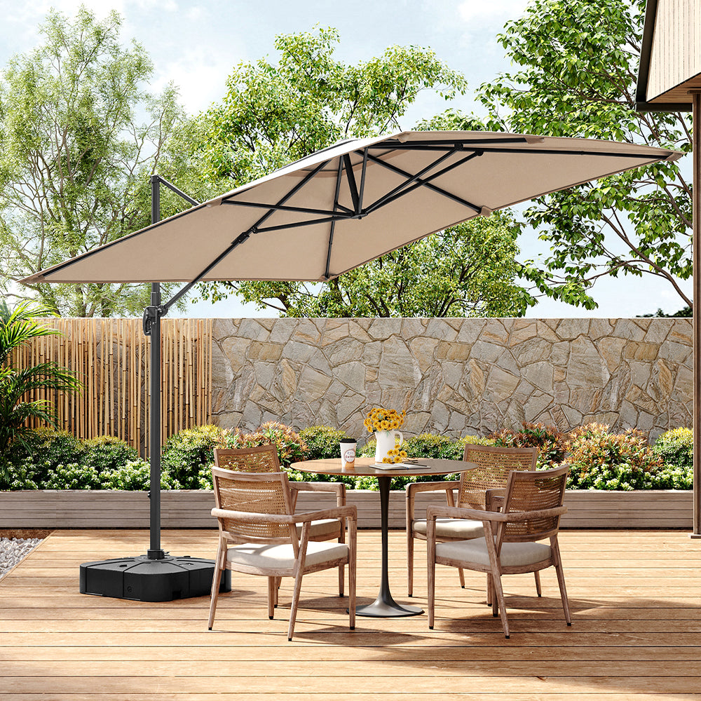 3M Garden Steel Square Cantilever Parasol Umbrella