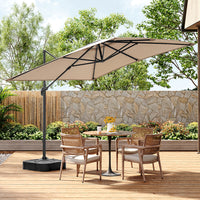 3M Garden Steel Square Cantilever Parasol Umbrella