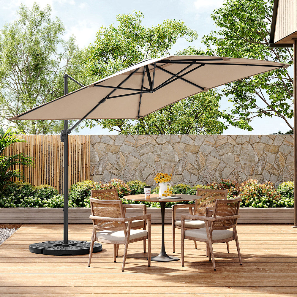 3M Garden Steel Square Cantilever Parasol Umbrella