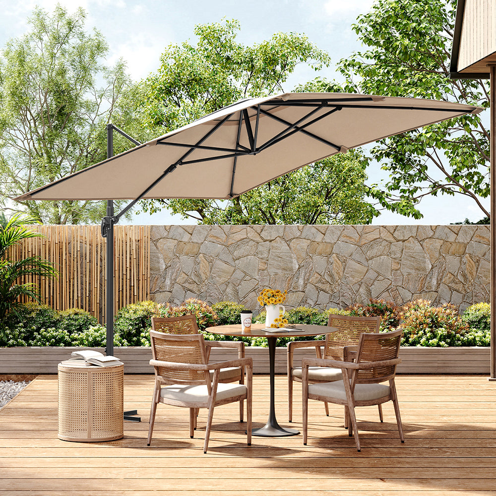 3M Garden Steel Square Cantilever Parasol Umbrella