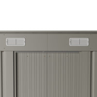6x4FT Metal Garden Storage Shed with Lockable Sliding Doors